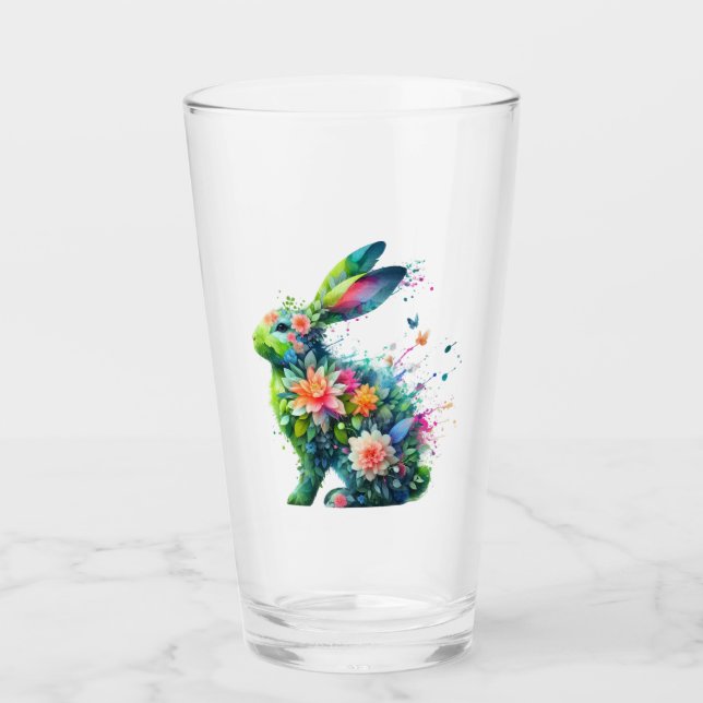Blume Power Bunny Rabbit Glas (Vorderseite)
