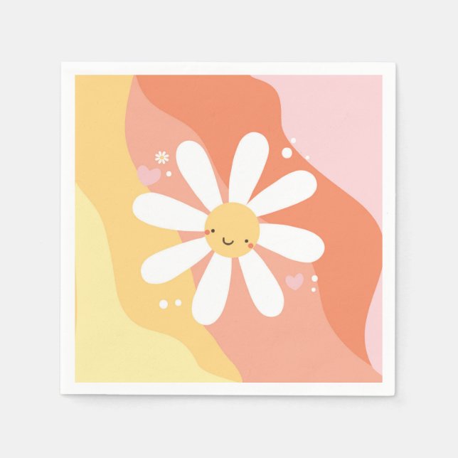 Blume Power Daisy 60er Hippie Party Servietten (Vorderseite)