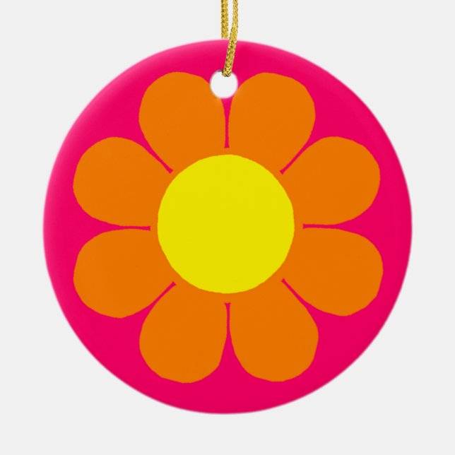 Blume Power Daisy Keramik Ornament (Vorne)