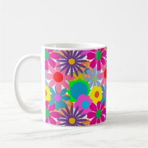 Blume Power der 1970er Jahre Kaffeepause Tasse
