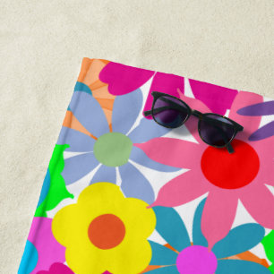 Blume Power der 1970er Jahre Strandtuch