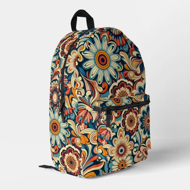Blume Power Design-Backpack Bedruckter Rucksack (Rückseitige Ecke links)