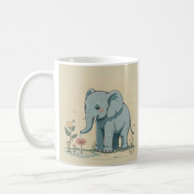 Blume Power Elefant: Naturgärtner Kaffeetasse (Links)