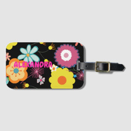 Blume Power farbenfroh rosa Gepäckanhänger