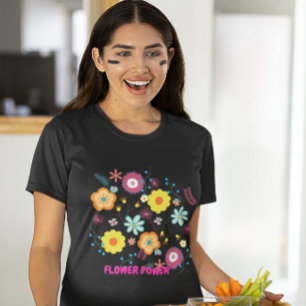 Blume Power farbenfroh rosa T-Shirt