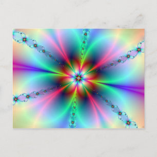 Blume Power Fraktal Postkarte