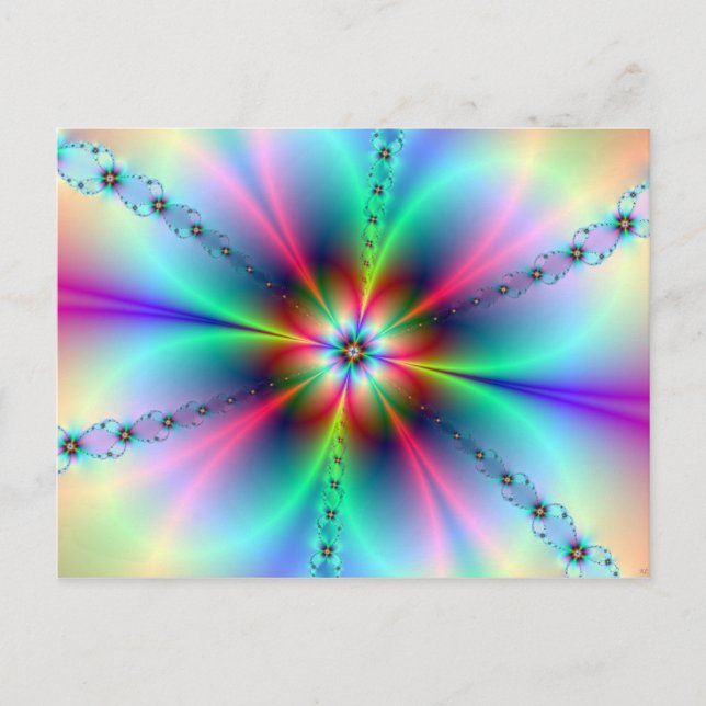 Blume Power Fraktal Postkarte (Vorderseite)