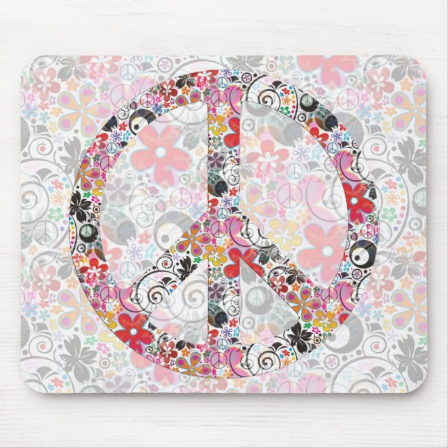 Blume Power Frieden I | BlumePower-Licht Mousepad (Vorne)