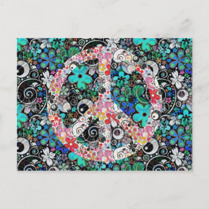 Blume Power Frieden I BlumePower Postkarte