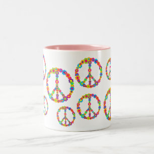 Blume Power Frieden Zweifarbige Tasse