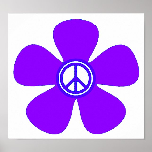 Blume Power Friedenszeichen Poster (Vorne)