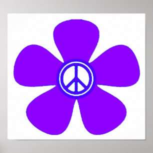 Blume Power Friedenszeichen Poster