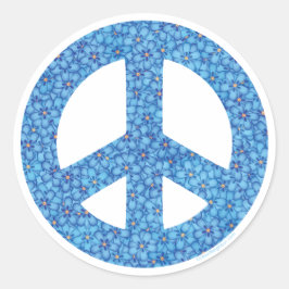 Blume Power Friedenszeichen Runder Aufkleber