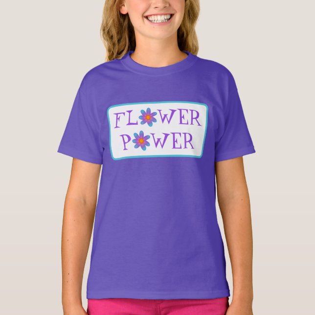 Blume Power Girls' T - Shirt (Vorderseite)