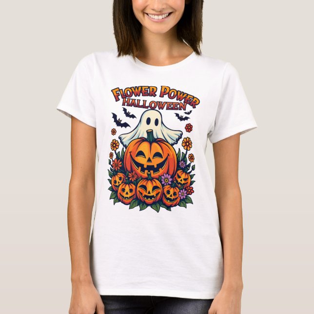 Blume Power Halloween T-Shirt (Vorderseite)