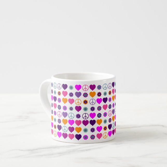 Blume Power HerzfriedenPattern + Ihr Backgr. Espressotasse (Vorderseite Links)