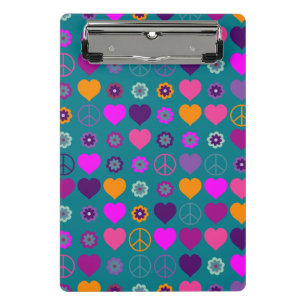 Blume Power HerzfriedenPattern + Ihr Backgr. Mini Klemmbrett