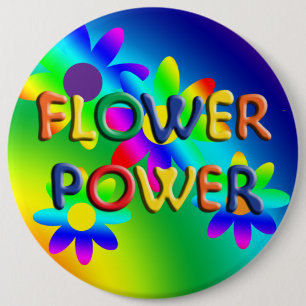 Blume Power Hippie 6" Schaltfläche Button