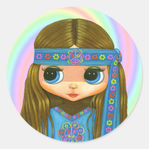 Blume Power Hippie Doll Sticker