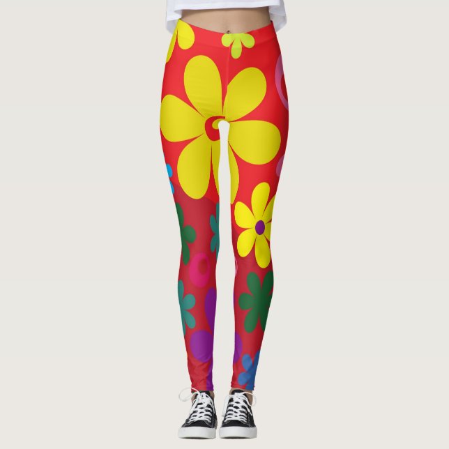 Blume Power Hippie Leggings (Vorderseite)