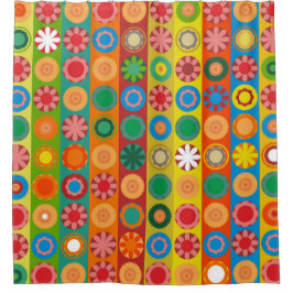 Blume Power in Reihen Duschvorhang