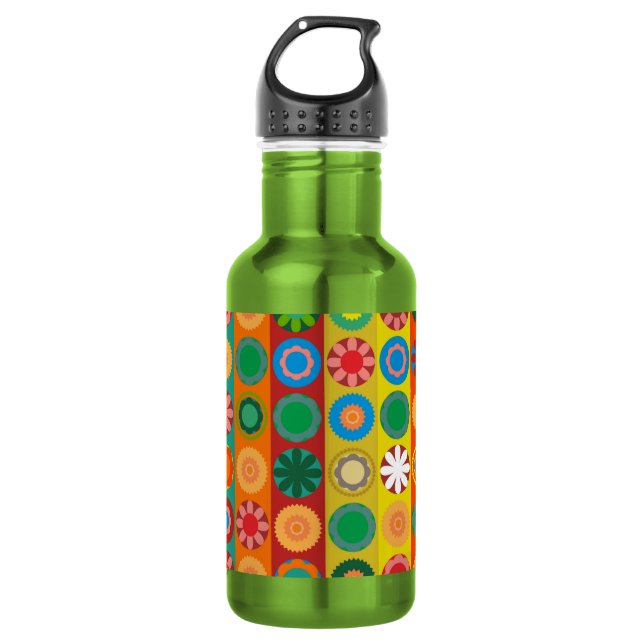 Blume Power in Reihen Edelstahlflasche (Vorderseite)