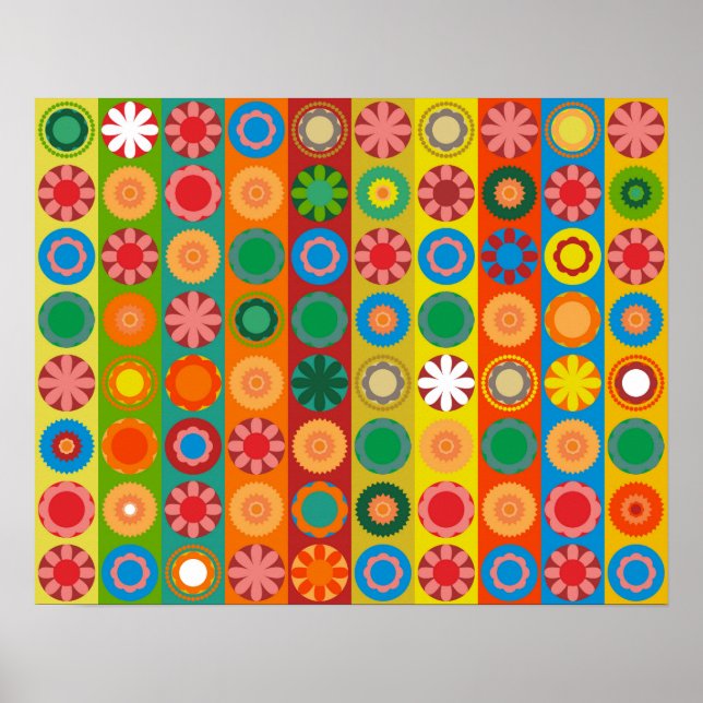 Blume Power in Reihen Poster (Vorne)