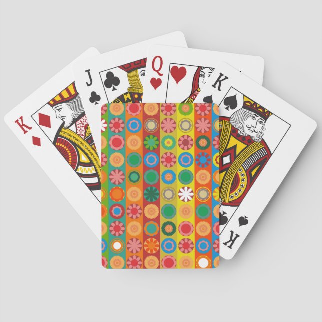 Blume Power in Reihen Spielkarten (Rückseite)