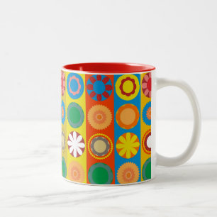 Blume Power in Reihen Zweifarbige Tasse