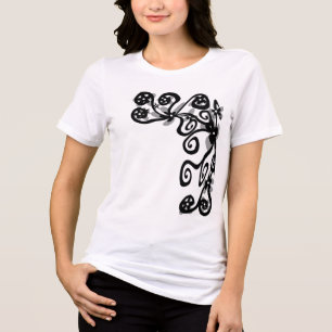 Blume Power in Schwarz Tri-Blend Shirt