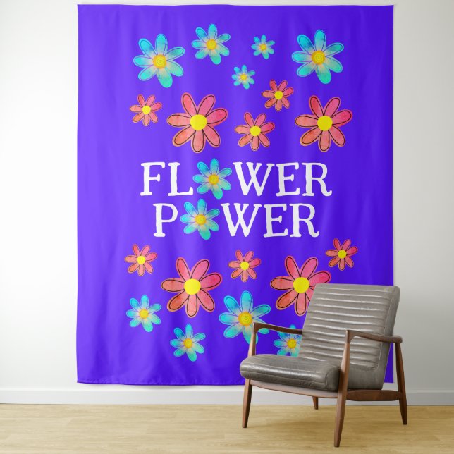 Blume Power Lila Wandteppich (Beispiel)