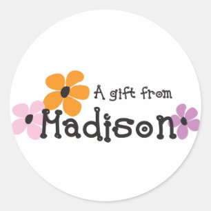 Blume Power - Madison Runder Aufkleber