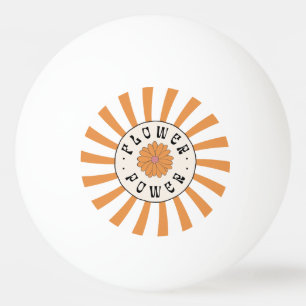Blume Power mit Psychedelic Orange Rays Tischtennisball