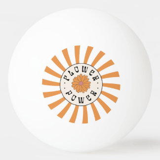 Blume Power mit Psychedelic Orange Rays Tischtennisball