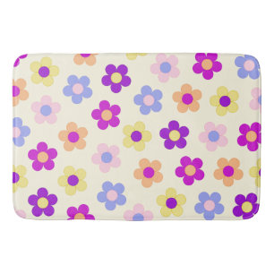 Blume Power Muster - Gelber Hintergrund Badematte