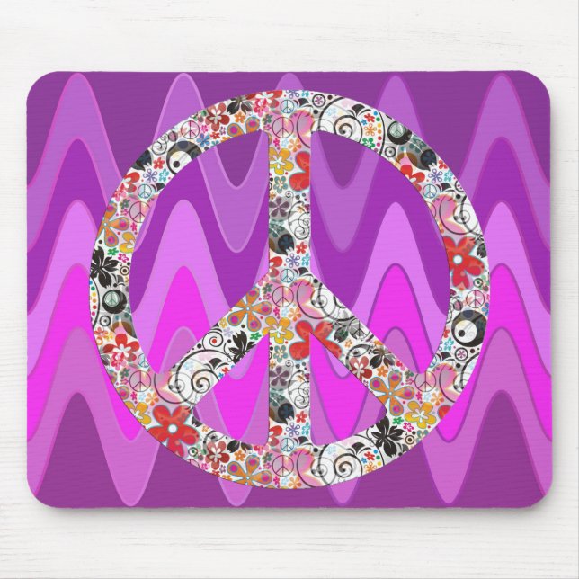 Blume Power Peace I - Sinusspange Mousepad (Vorne)