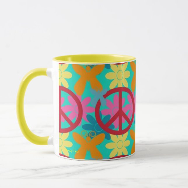 BLUME POWER PEACE KÜCHE KAFFEE MUGS - GRUPPEN TASSE (Links)