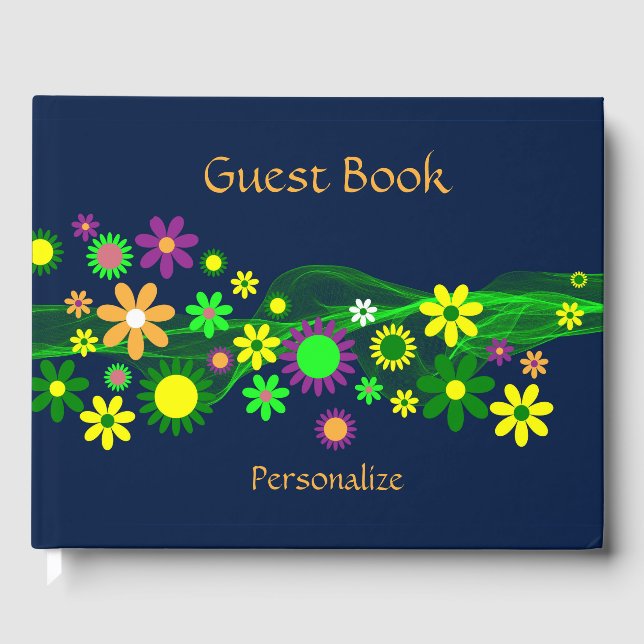 Blume Power Personalisieren Gästebuch (Vorderseite)