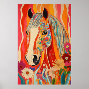 Blume Power Pferd Poster
