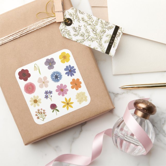 Blume Power Quadratischer Aufkleber (Schenken)