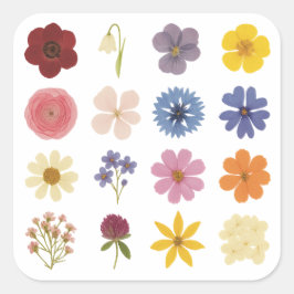 Blume Power Quadratischer Aufkleber