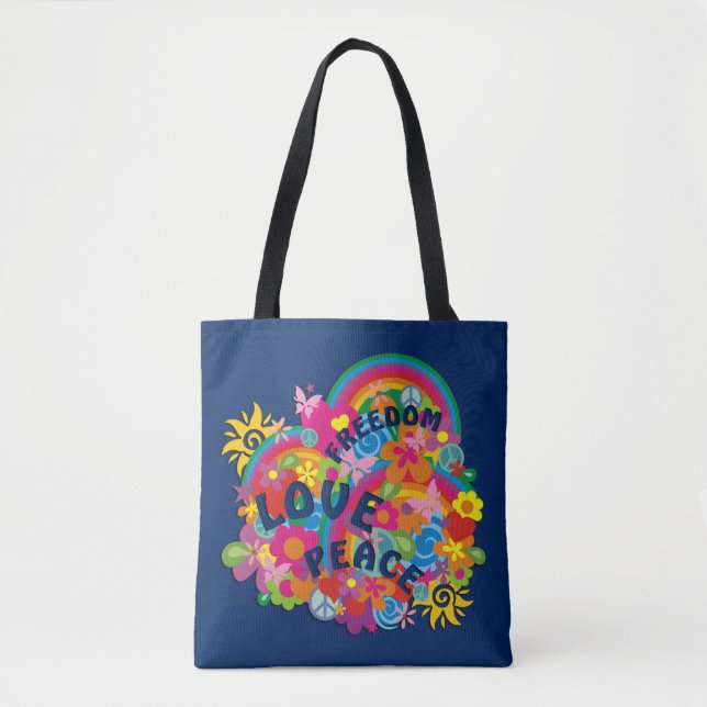 Blume Power Rainbow FREEDOM LIEBE FRIEDEN (Vorderseite)