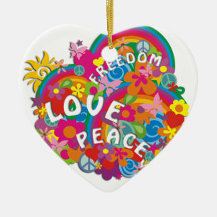 Blume Power Rainbow Keramik Ornament