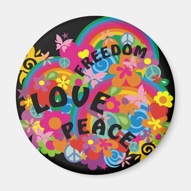 Blume Power Rainbow Magnet (Vorne)