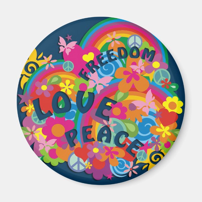 Blume Power Rainbow Magnet (Vorne)