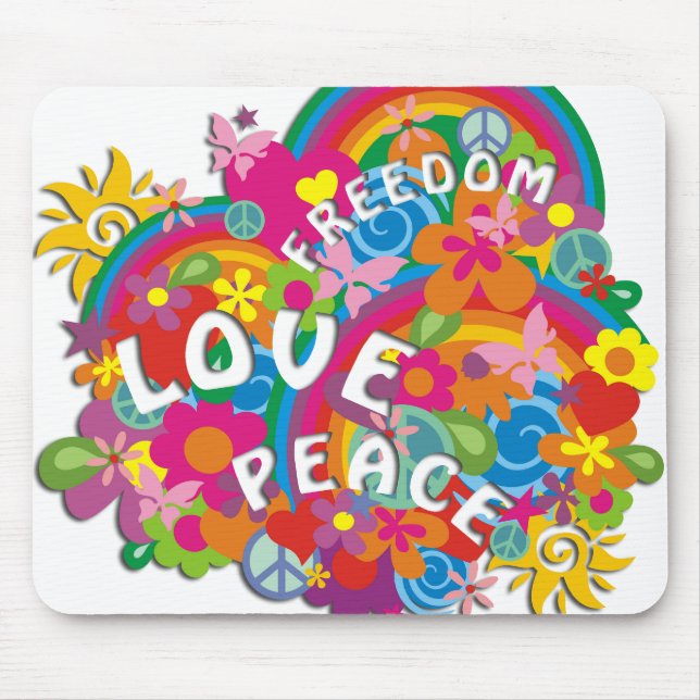 Blume Power Rainbow Mousepad (Vorne)