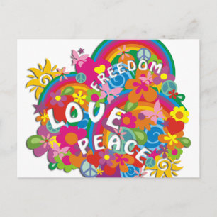 Blume Power Rainbow Postkarte