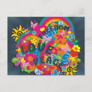 Blume Power Rainbow Postkarte