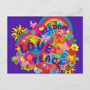 Blume Power Rainbow Postkarte