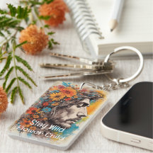 Blume Power Retro Männliche Portrait Akryllischer